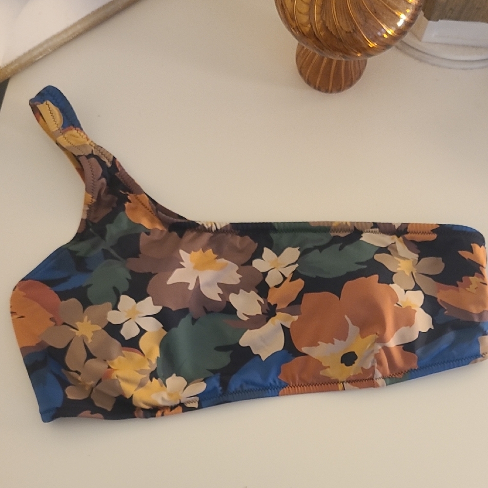 Rhythm Floral Bikini Top - Blue and Orange